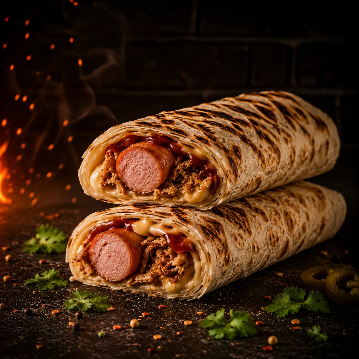 Hot Dog im Lavasch